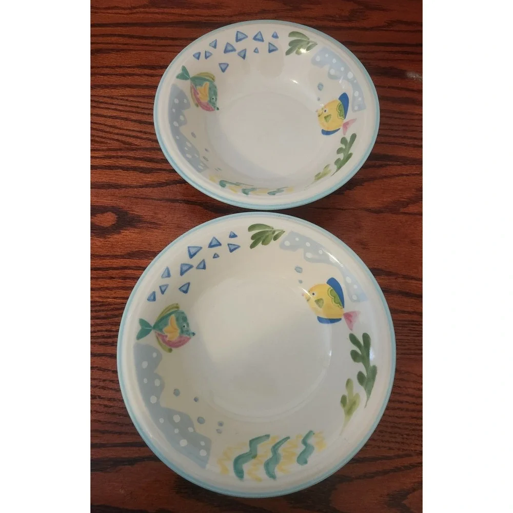 Set of 2 Studio Nova Barrier Reef Soup Cereal‎ Bowls Fish 8